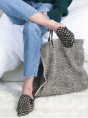 Jenni Kayne Black & Cream Pony Hair Mules size 38
